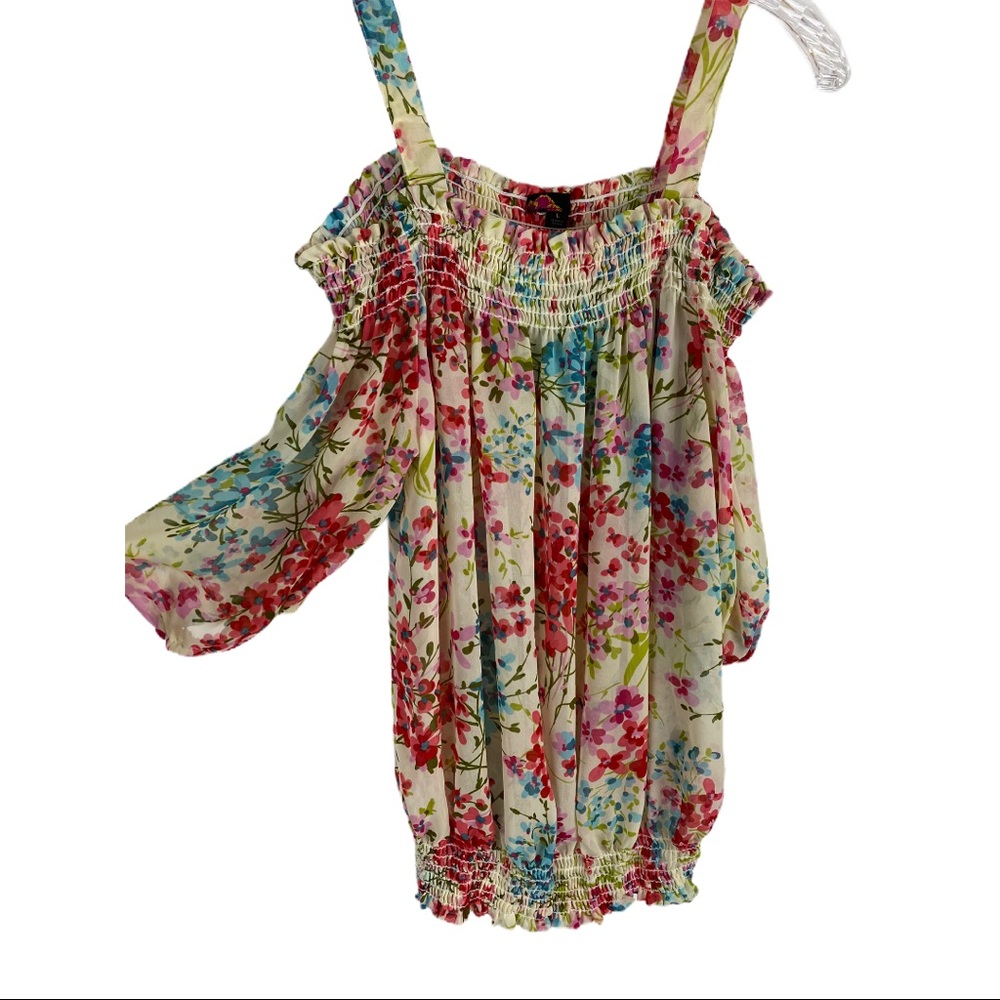 Rue21 Summer Floral Chic Over Shoulder Top